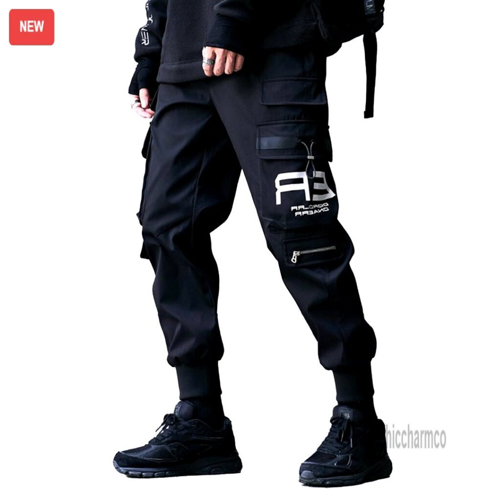 Men's Tactical Techwear Joggers Cargo Sweatpants Streetwear Polyester